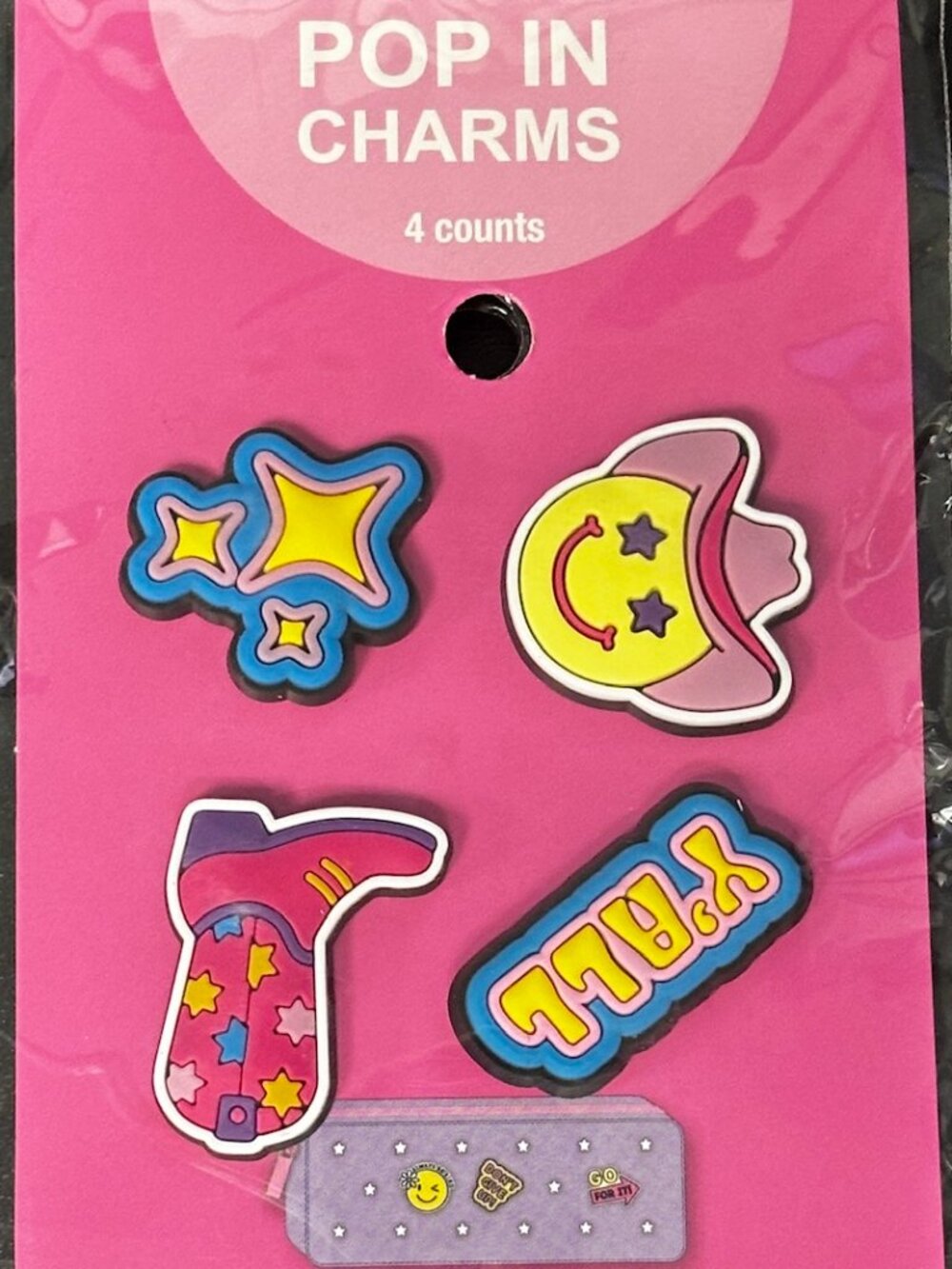 Pop-In Charms 4pc Western Set Stars Cowboy Boots Y’all Smiley Hat Shoe Pencil Ca